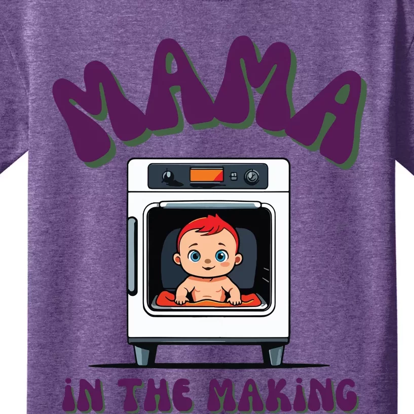 Groovy Mama In The Making For Pregnant Parent Baby Reveal Kids T-Shirt