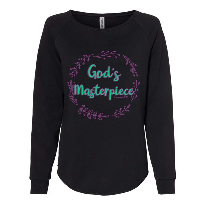 God's Masterpiece In Wreath Leaves Gift Womens California Wash Sweatshirt