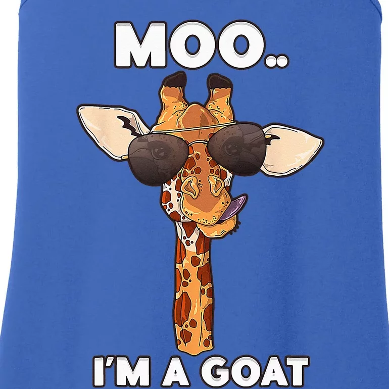 Giraffe Moo Im A Goat Farm Zoo Animal Giraffe Lover Ladies Essential Tank