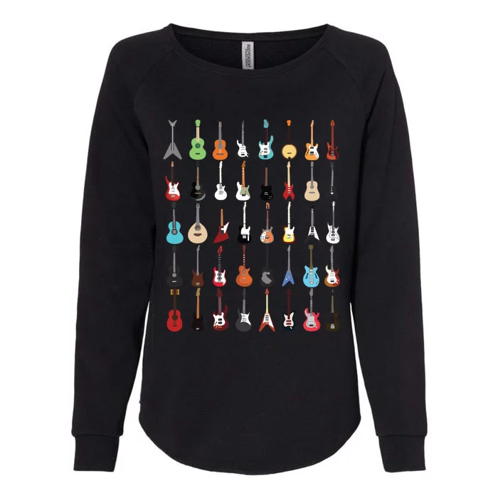 Guitar Musical Instrument Rock N Roll Tee Womens California Wash Sweatshirt