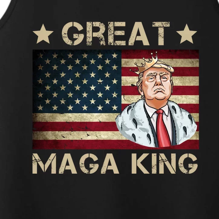 Great Maga King Trump USA Flag Performance Tank