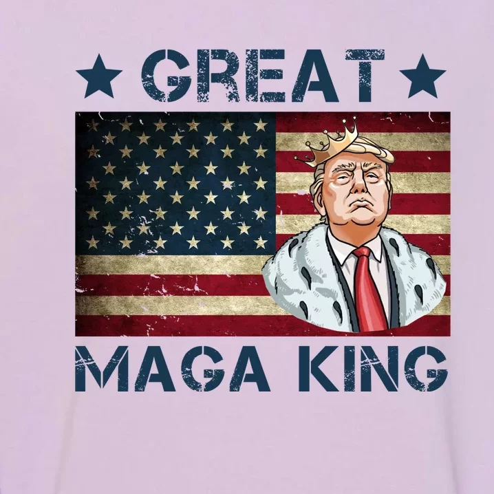 Great Maga King Trump USA Flag Garment-Dyed Sweatshirt