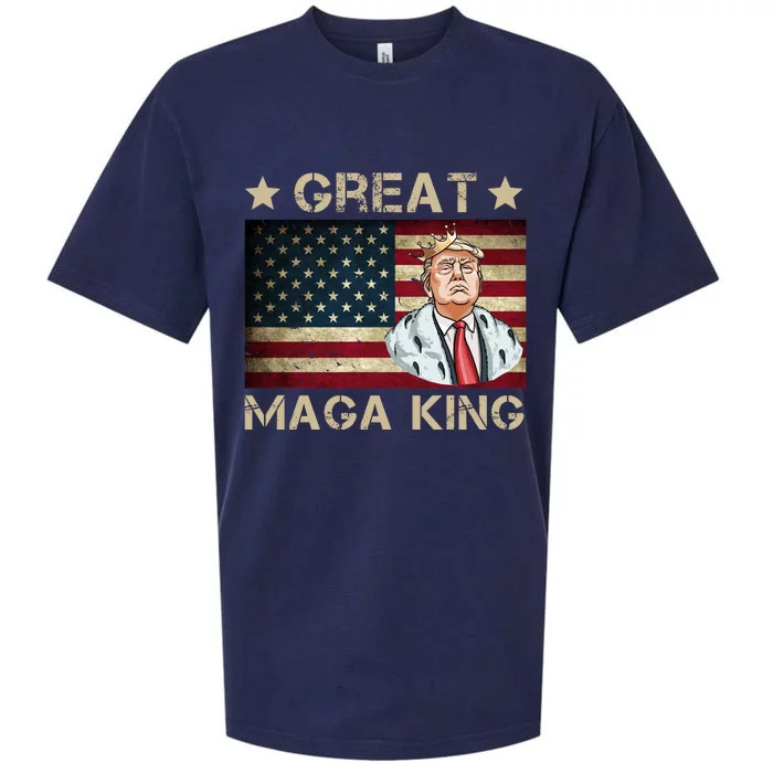 Great Maga King Trump USA Flag Sueded Cloud Jersey T-Shirt