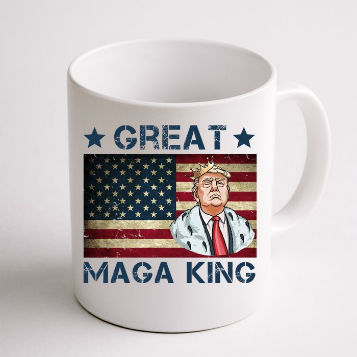 Great Maga King Trump USA Flag Front & Back Coffee Mug