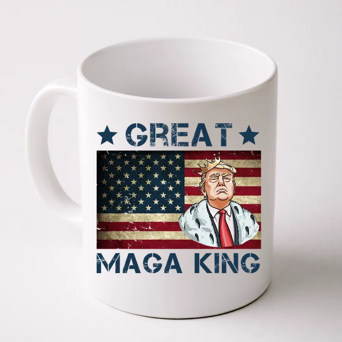 Great Maga King Trump USA Flag Front & Back Coffee Mug