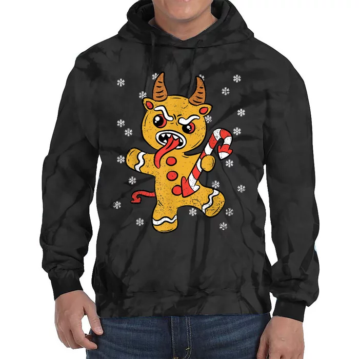 Gingerbread Man Krampus Christmas Pajama Xmas Candy Cane Tie Dye Hoodie