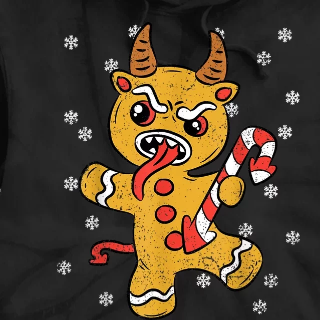 Gingerbread Man Krampus Christmas Pajama Xmas Candy Cane Tie Dye Hoodie