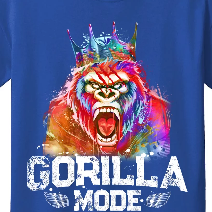 Gorilla Mode King Beast Workout Gym Motivation Fitness Gift Kids T-Shirt