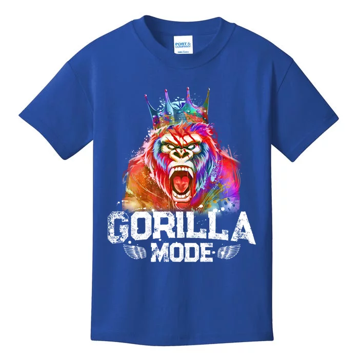 Gorilla Mode King Beast Workout Gym Motivation Fitness Gift Kids T-Shirt