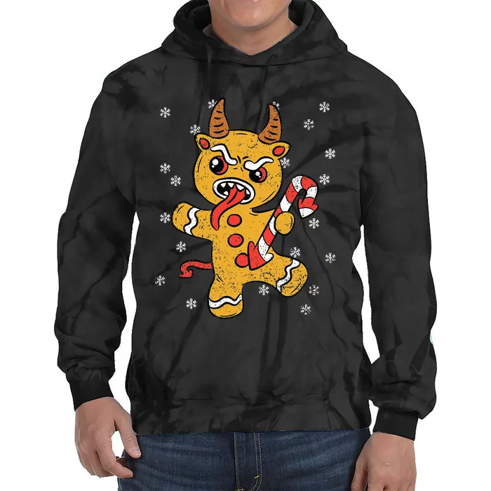 Gingerbread Man Krampus Christmas Pajama Xmas Candy Cane Tie Dye Hoodie