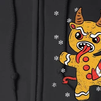 Gingerbread Man Krampus Christmas Pajama Xmas Candy Cane Full Zip Hoodie