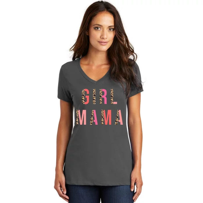 Girl Mama Leopard Women's V-Neck T-Shirt