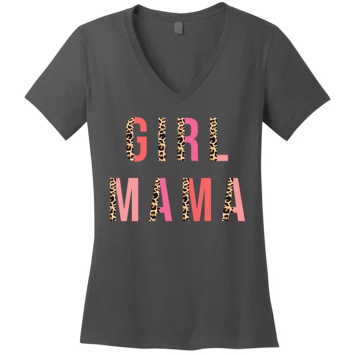 Girl Mama Leopard Women's V-Neck T-Shirt