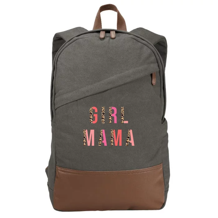 Girl Mama Leopard Cotton Canvas Backpack