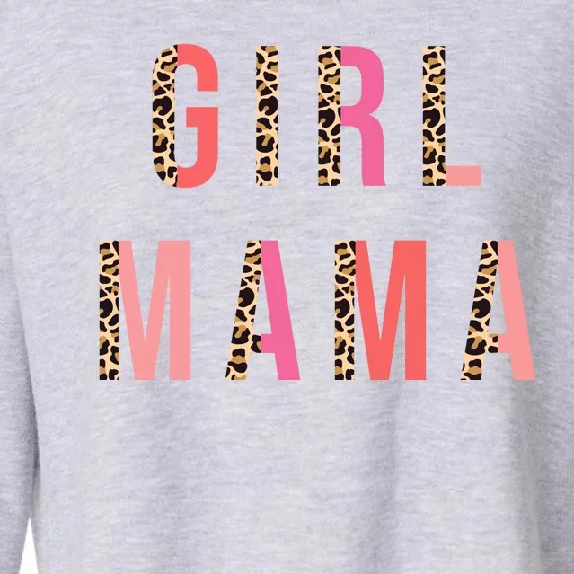 Girl Mama Leopard Cropped Pullover Crew