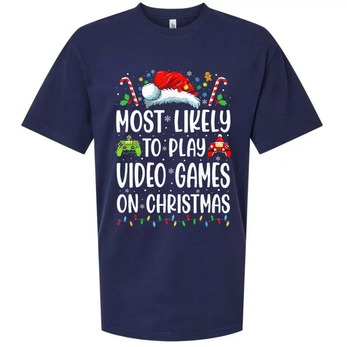 Gamer Most Likely To Play Video Games On Christmas Sueded Cloud Jersey T-Shirt