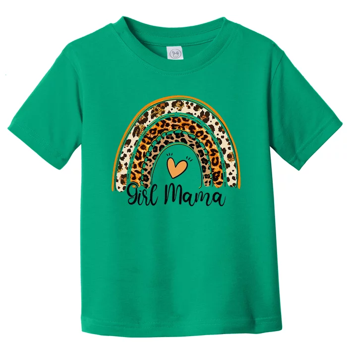 Girl Mama Leopard Cheetah Rainbow Mothers Day Cute Mom Gifts Toddler T-Shirt