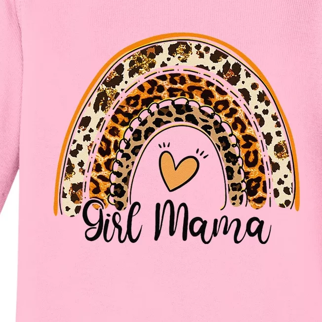 Girl Mama Leopard Cheetah Rainbow Mothers Day Cute Mom Gifts Baby Long Sleeve Bodysuit