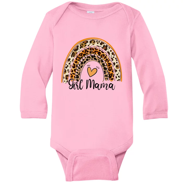 Girl Mama Leopard Cheetah Rainbow Mothers Day Cute Mom Gifts Baby Long Sleeve Bodysuit