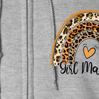 Girl Mama Leopard Cheetah Rainbow Mothers Day Cute Mom Gifts Full Zip Hoodie