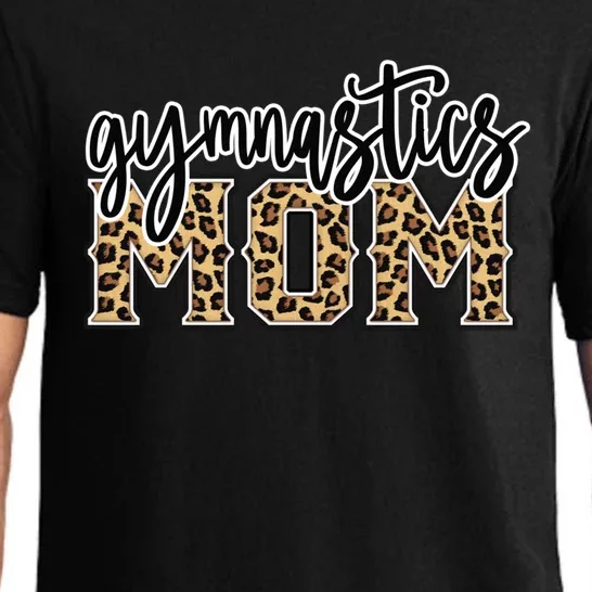 Gymnastics Mom Leopard Print Proud Gymnast Mother Funny Gift Pajama Set