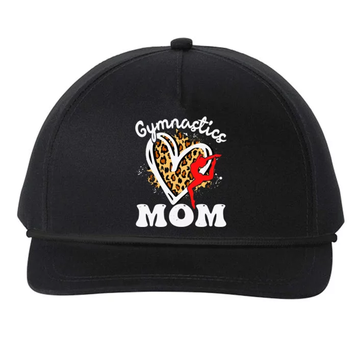 Gymnastics Mom Leopard Heart Gymnast Wo Mother's Day Snapback Five-Panel Rope Hat