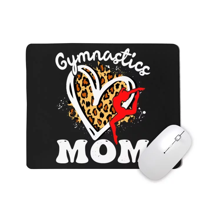 Gymnastics Mom Leopard Heart Gymnast Wo Mother's Day Mousepad