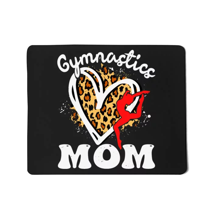 Gymnastics Mom Leopard Heart Gymnast Wo Mother's Day Mousepad