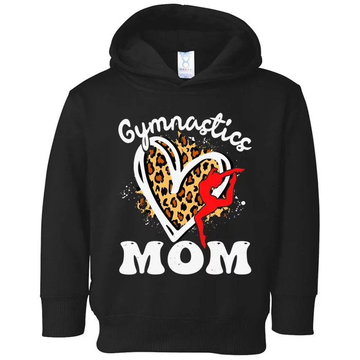 Gymnastics Mom Leopard Heart Gymnast Wo Mother's Day Toddler Hoodie