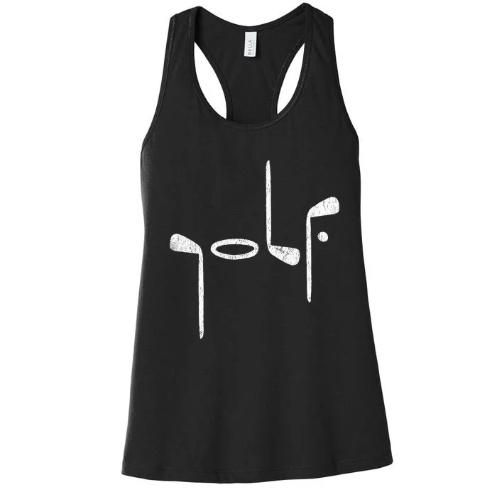 Golf Minimalist Logo Women Golf Fan Golfer Women's Racerback Tank