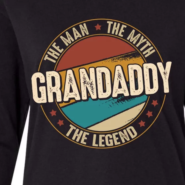 Grandaddy Myth Legend Funny Fathers Day Grandaddy Meaningful Gift Womens Cotton Relaxed Long Sleeve T-Shirt