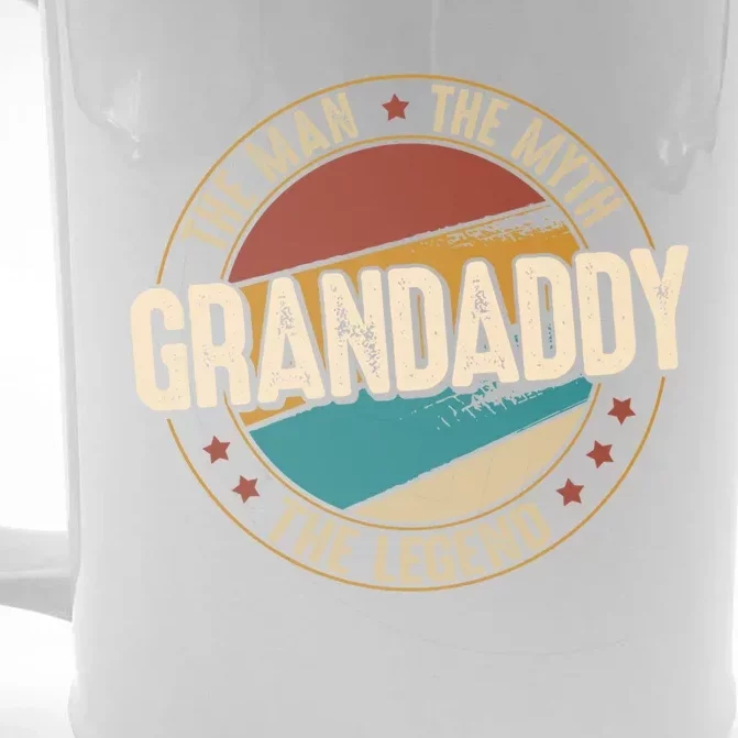 Grandaddy Myth Legend Funny Fathers Day Grandaddy Meaningful Gift Front & Back Beer Stein