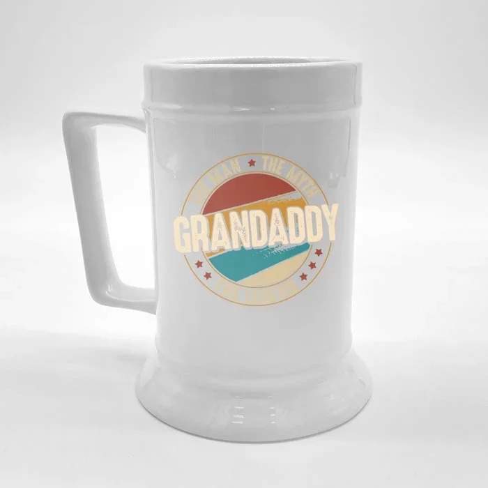 Grandaddy Myth Legend Funny Fathers Day Grandaddy Meaningful Gift Front & Back Beer Stein