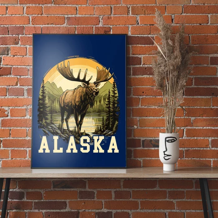 Glacier Mountain Landscape Alaskan Wildlife Alaska Moose Poster