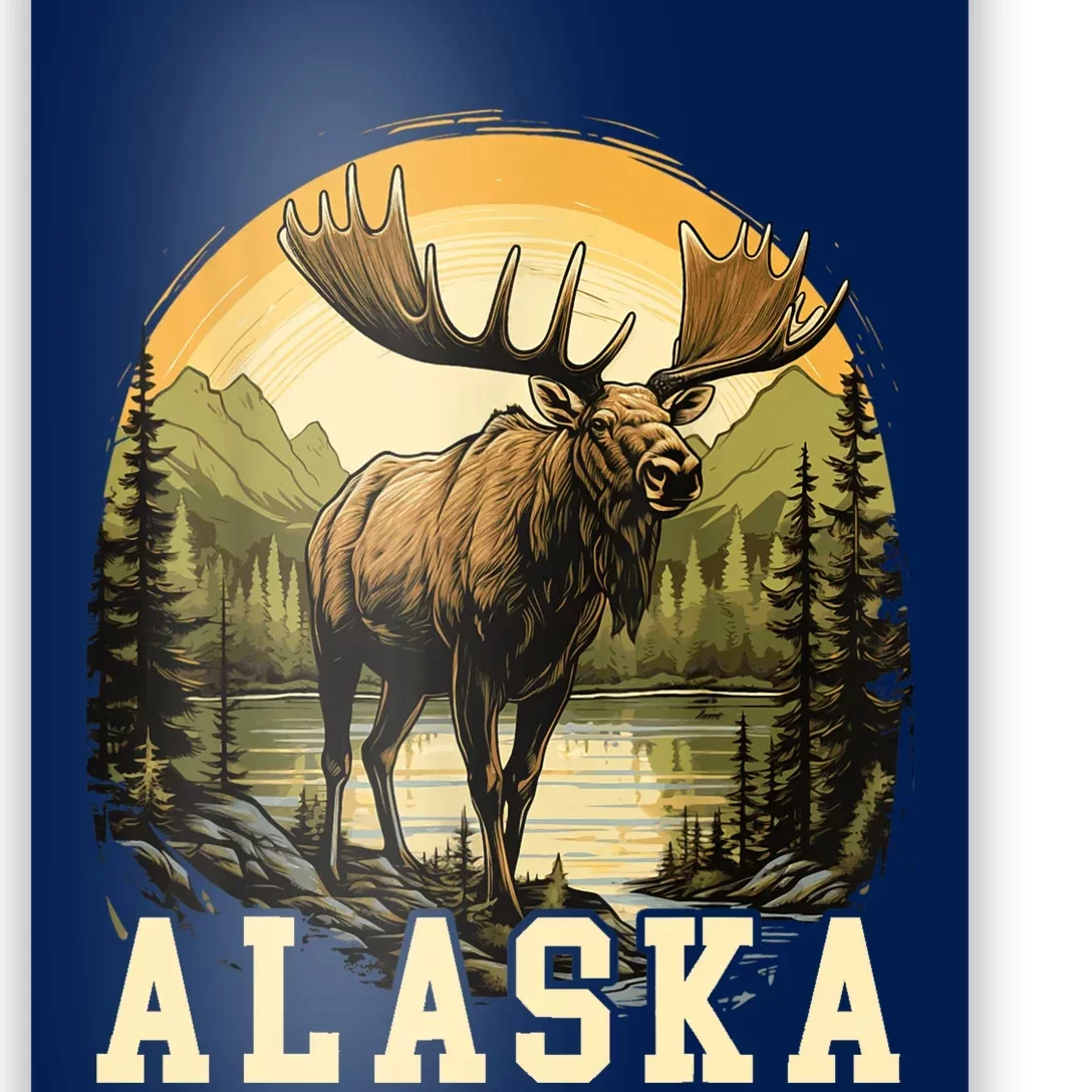 Glacier Mountain Landscape Alaskan Wildlife Alaska Moose Poster