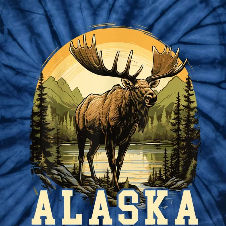 Glacier Mountain Landscape Alaskan Wildlife Alaska Moose Tie-Dye T-Shirt