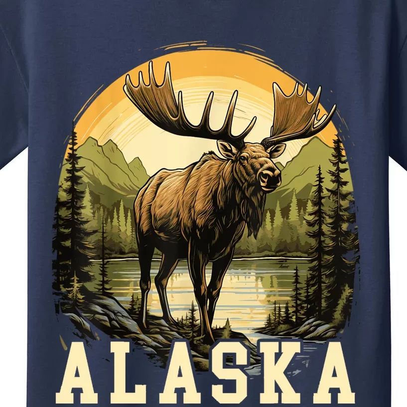 Glacier Mountain Landscape Alaskan Wildlife Alaska Moose Kids T-Shirt