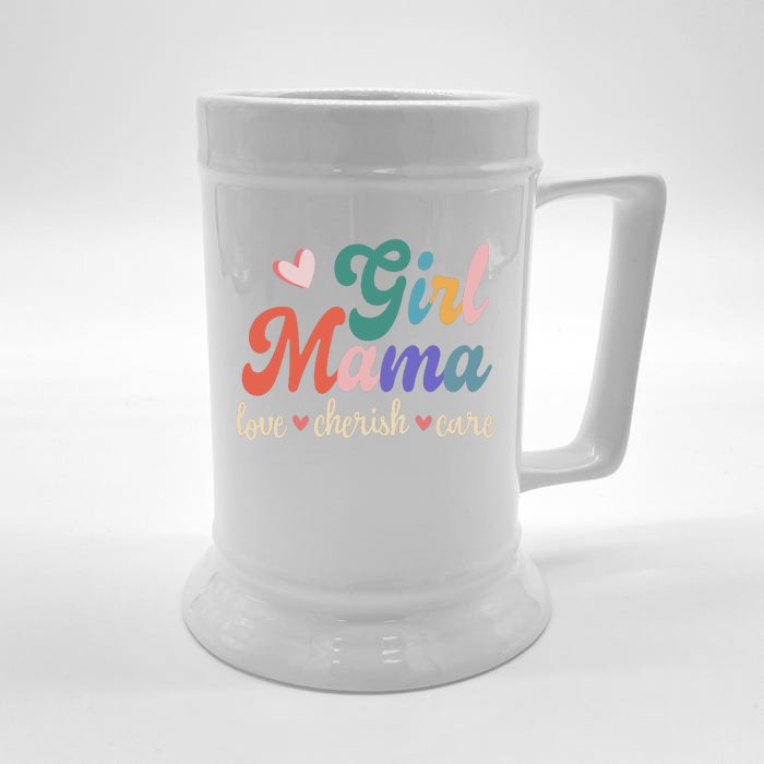 Girl Mama Love Cherish Care Family Front & Back Beer Stein