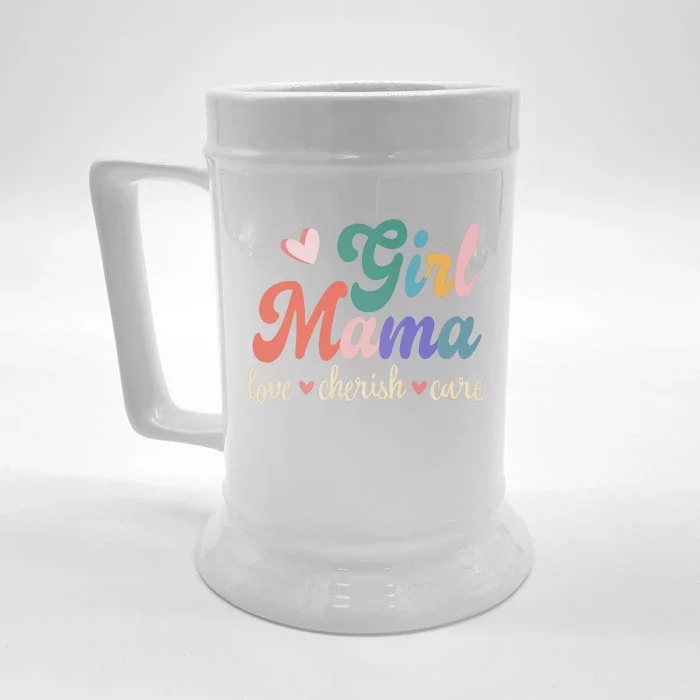 Girl Mama Love Cherish Care Family Front & Back Beer Stein