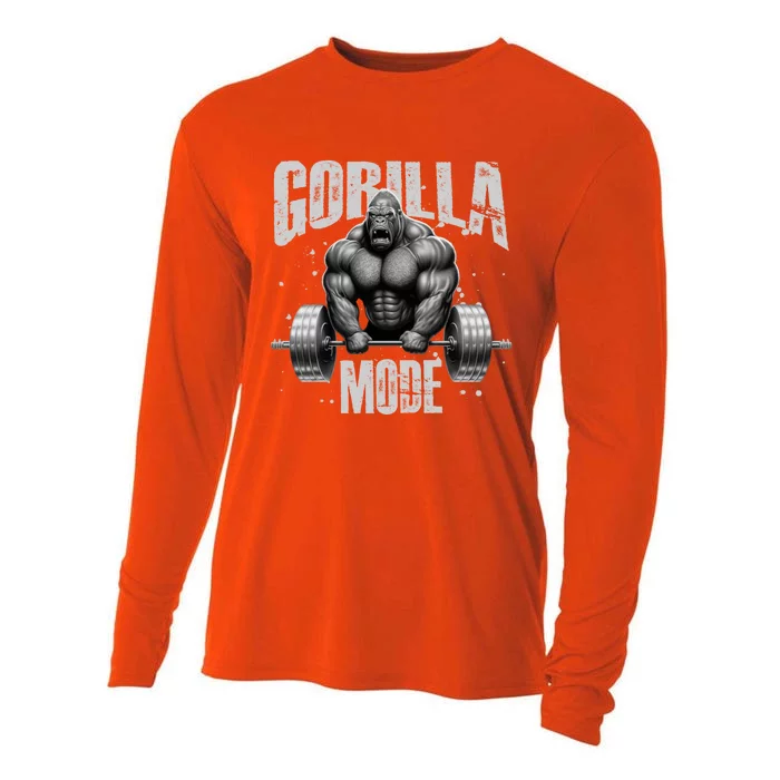 Gorilla Mode Lifting Weights Gym Workout Beast Motivation Meaningful Gift Cooling Performance Long Sleeve Crew