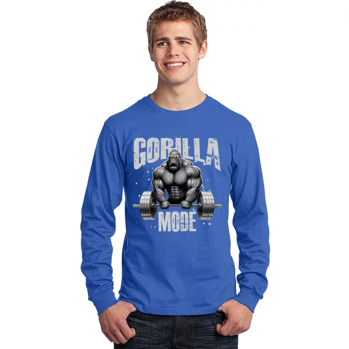 Gorilla Mode Lifting Weights Gym Workout Beast Motivation Meaningful Gift Tall Long Sleeve T-Shirt