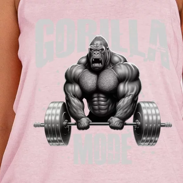 Gorilla Mode Lifting Weights Gym Workout Beast Motivation Meaningful Gift Women's Knotted Racerback Tank