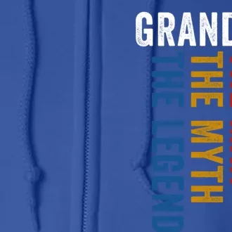 Grandpa Myth Legend Funny Granddad Opa Grandfather Gift Full Zip Hoodie