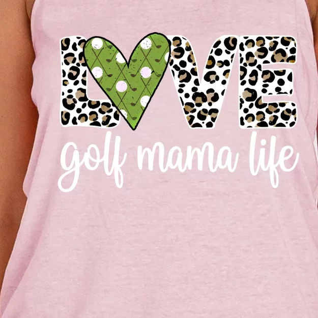 Golf Mama Life Golf Player Mom Of A Golfer Mother Cute Gift Women's Knotted Racerback Tank