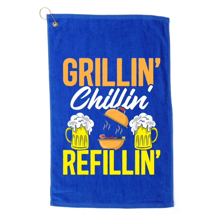 Griller Meat Lover Beer Ing Bbq Grilling Funny Barbecue Gift Platinum Collection Golf Towel