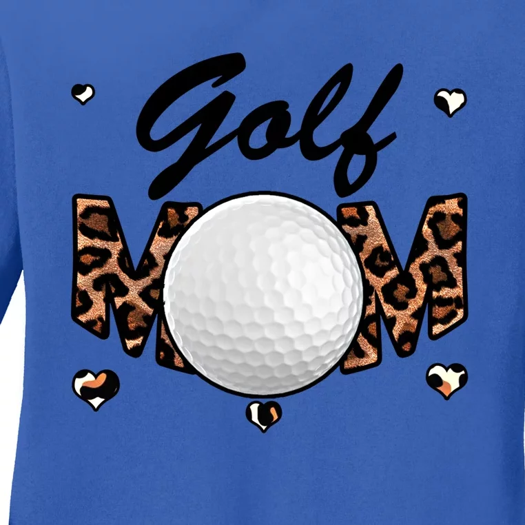 Golf Mom Leopard Funny Golf Mom Mother's Day Gift Ladies Long Sleeve Shirt