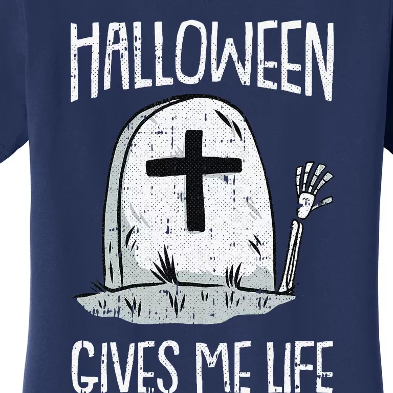 Gives Me Life Lazy Halloween Costume Funny Skeleton Hand Gift Women's T-Shirt