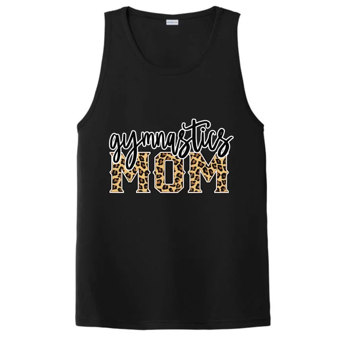 Gymnastics Mom Leopard Print Womens Proud Gymnast Mother Performance Tank