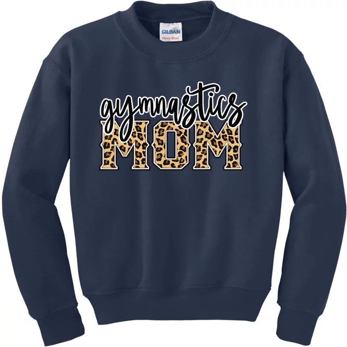 Gymnastics Mom Leopard Print Womens Proud Gymnast Mother Kids Sweatshirt