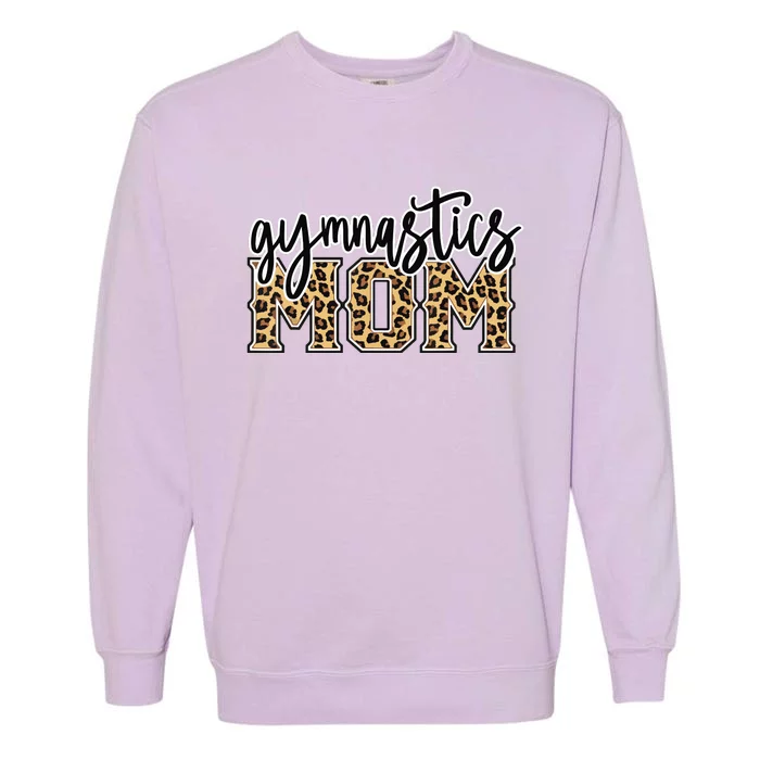 Gymnastics Mom Leopard Print Womens Proud Gymnast Mother Garment-Dyed Sweatshirt